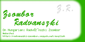 zsombor radvanszki business card